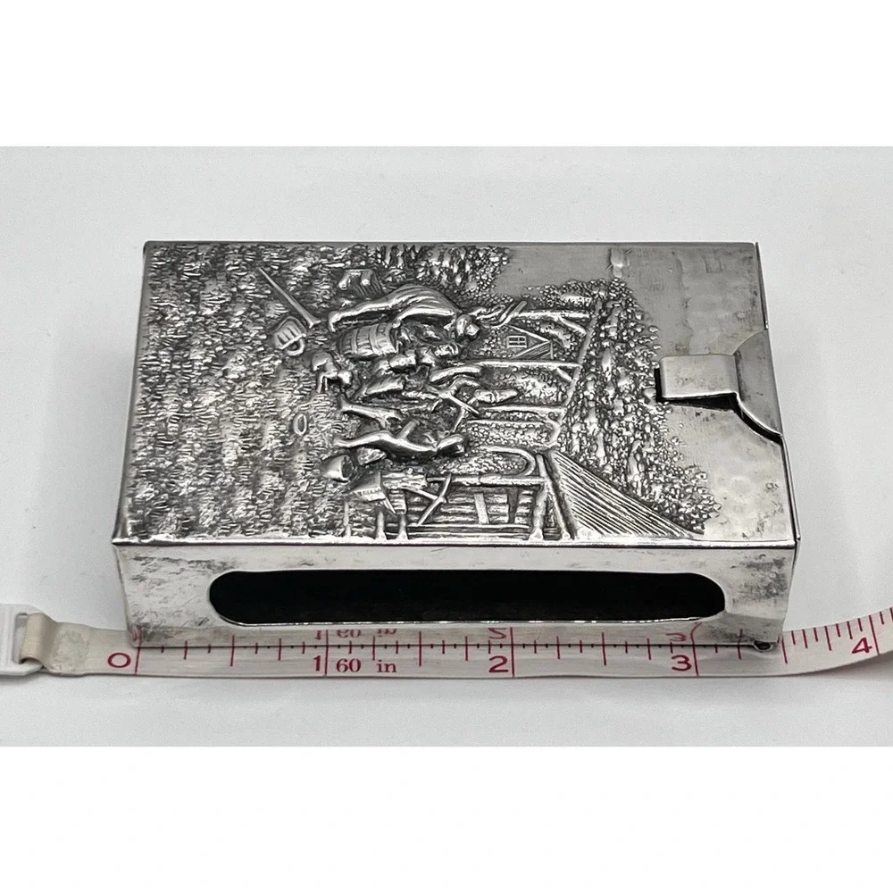 Antique JHS Silver Plate Cigarette Case W/ Spritzer Fuhrmann Comb Case Read